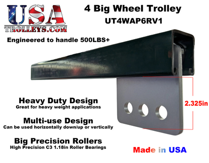4 Big Wheel Heavy Duty Strut Channel Trolley