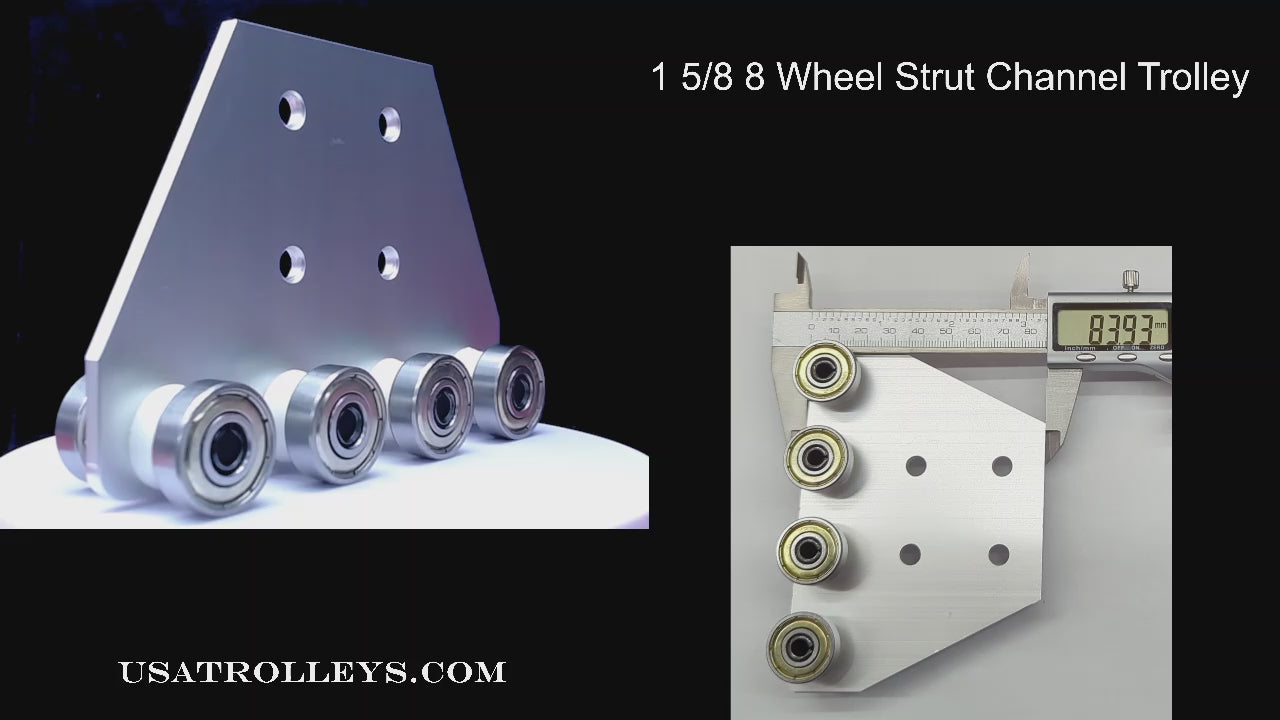 USA Trolleys - 8 Wheel Unistrut / Superstrut Trolley Product Specification Video